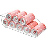mDesign Cajas de almacenaje para frigorífico y armarios de cocina – Contenedores de plástico con capacidad para 9 latas…